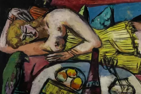 Max Beckmanns „Große liegende Frau mit Papagei“ aus dem Jahr 1940. 