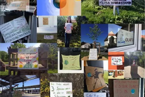 Diese Collage von den Netzstreik-Aktivitäten im Leiningerland hat die Ortsgruppe von Fridays for Future auf ihrer Homepage veröf