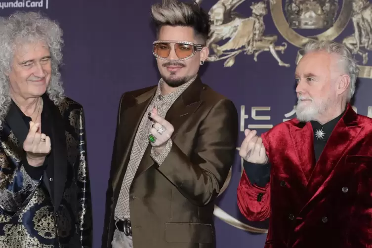 Queen hat „We are the Champions“ neu aufgenommen. Im Bild: Brian May (links), Adam Lambert (Mitte) und Roger Taylor.