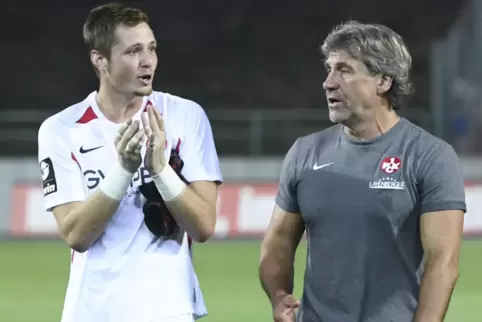 Der langjährige FCK-Torwarttrainer Gerry Ehrmann hier mit Schlussmann Lennart Grill. 