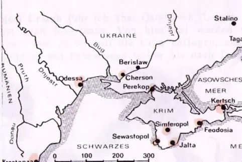 Auf der Halbinsel Krim geriet Eugen Harth in sowjetische Gefangenschaft.