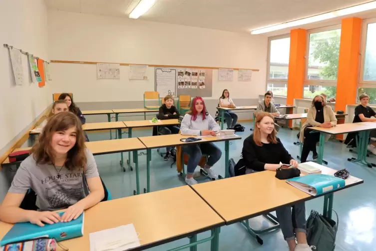 Unterricht auf Abstand: hier die Klasse 10d des Leininger-Gymnasiums in Grünstadt.