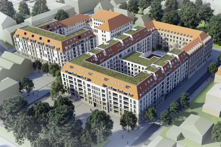 Drei Baufelder, ein Ensemble: Entwurf für die Wohnungskomplexe an der Kurfürstenstraße.