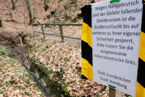 Die Behörden sperrten die Guldenschlucht nach einem schweren Hangrutsch. Die Behörden sperrten die Guldenschlucht nach einem schweren Hangrutsch.