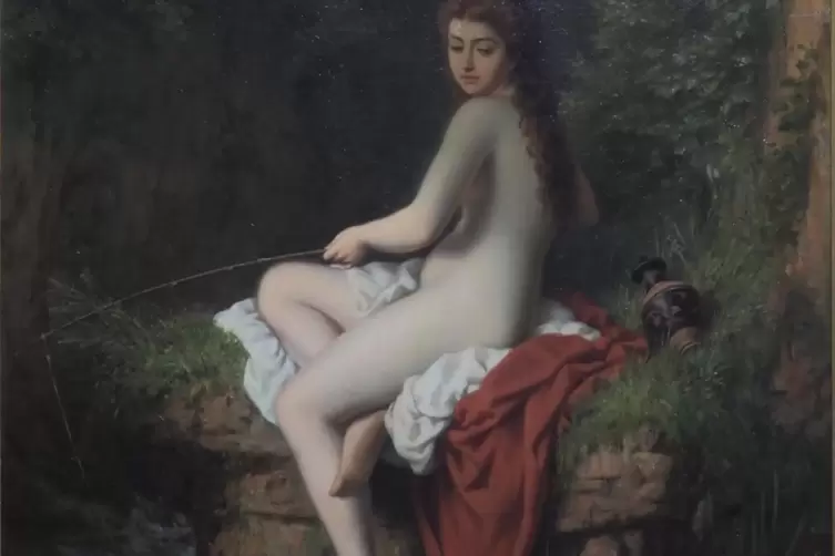 Figur aus der Mytholgie: die angelnde Nymphe von Caesar Willich.