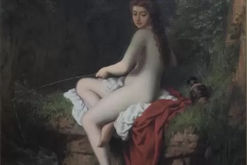 Figur aus der Mytholgie: die angelnde Nymphe von Caesar Willich.