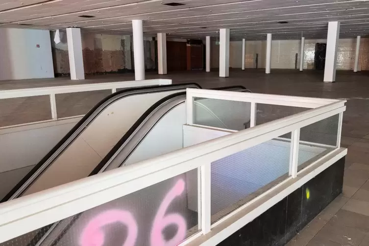 Beim Abriss muss auch eine Rolltreppe entsorgt werden.