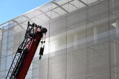 So sieht es bald wieder aus: Fassadenarbeiten an der Kunsthalle Mannheim. So sieht es bald wieder aus: Fassadenarbeiten an der Kunsthalle Mannheim.