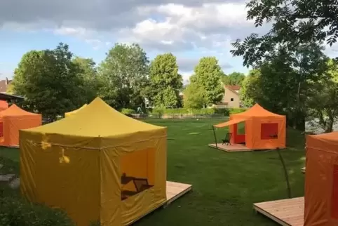 Arbeiten im Zelt