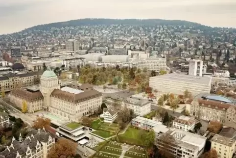 Das neue Universitätsspital in Zürich (Bildmitte) wird in der dortigen historischen Altstadt entstehen.