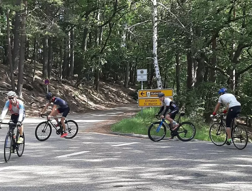 Auf einer Höhe von 600 Metern wendeten die Radsportler.