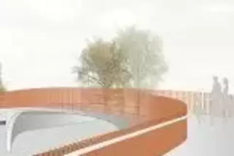 Entwurf: die von der Stadt favorisierte Brücke über die B39. Entwurf: die von der Stadt favorisierte Brücke über die B39.