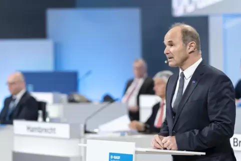 BASF-Chef Martin Brudermüller kam virtuell zu 4362 Aktionären nach Hause.