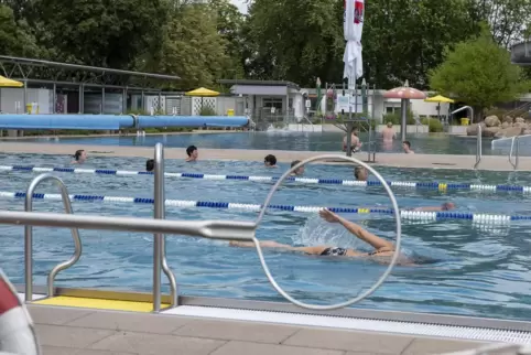 Im Schwimmerbecken gilt die Kreisverkehrs-Regel. 