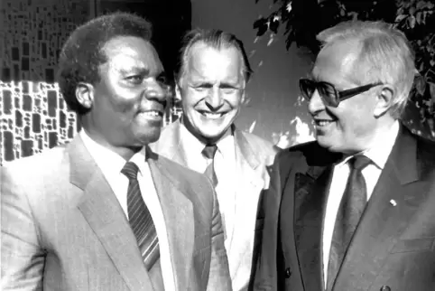 Die Gründerväter der Partnerschaft zwischen Rheinland-Pfalz und Ruanda (von links): der frühere ruandische Präsident Juvenal Hab