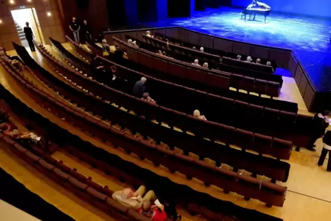 So wird das Große Haus des Pfalztheaters zu Beginn der nächsten Saison erst mal noch aussehen: Der Saal ist nur zu einem Bruchte