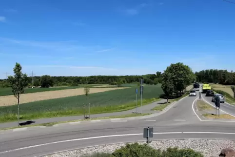 Blick von Hagenbach Richtung Wörth, wo das Gewerbegebiet entstehen soll. 
