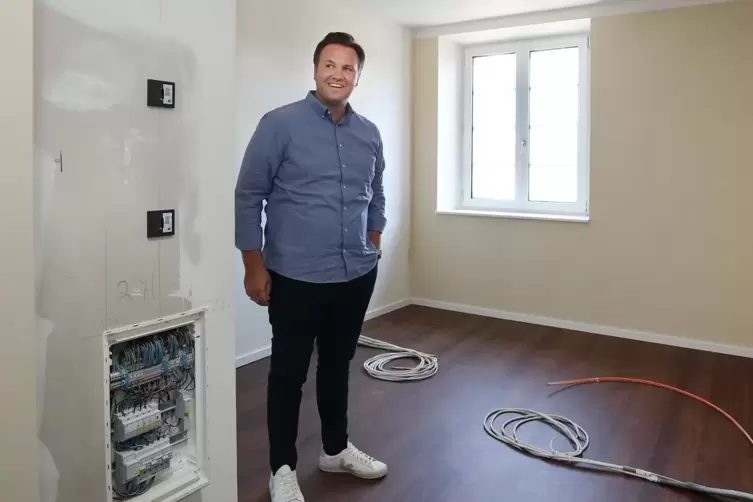 In einem der Hotelzimmer: Projektleiter Philipp Weitzel.
