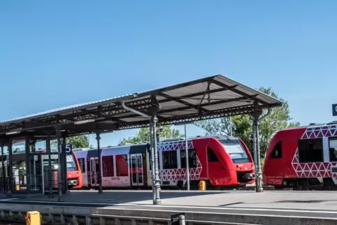 Der Bahnhof in Grünstadt. 