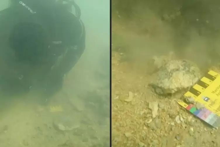 Zwei Meter unter Wasser haben die Forscher die alten Steinwerkzeuge gefunden.