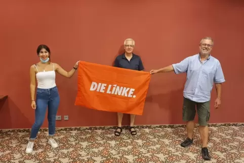  Linken-Vorstand des neu gegründeten Stadtverbands Speyer (von links): Kim Brinkmann, Wolfgang Kraus und Wolfgang Förster. 