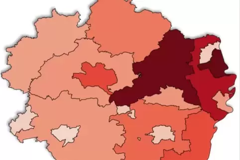 Im Kreis Germersheim gab es in den vergangenen sieben Tagen 29 neue Fälle pro 100.000 Einwohner. 