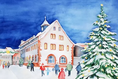 Die Grünstadterin Jutta Weckerle hatte den Lions-Adventskalender 2019 gestaltet. 