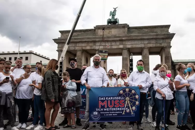 In Berlin haben die Schausteller am Donnerstag demonstriert.