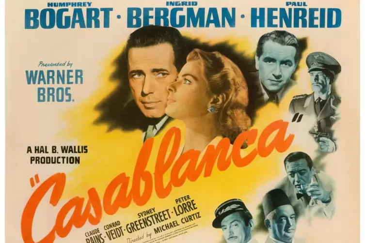Plakat des Films „Casablanca“, der 1942 in die Kinos kam. 