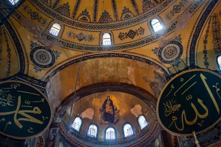 Bisher ein Museum, in dem christliche wie muslimische religiöse Kunst nebeneinander Platz hatte: Mosaik mit Darstellung der chri