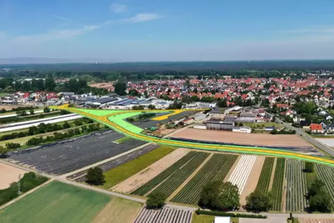 Geplanter Verlauf: So könnte die Dudenhofener Südtangente einmal aussehen.
