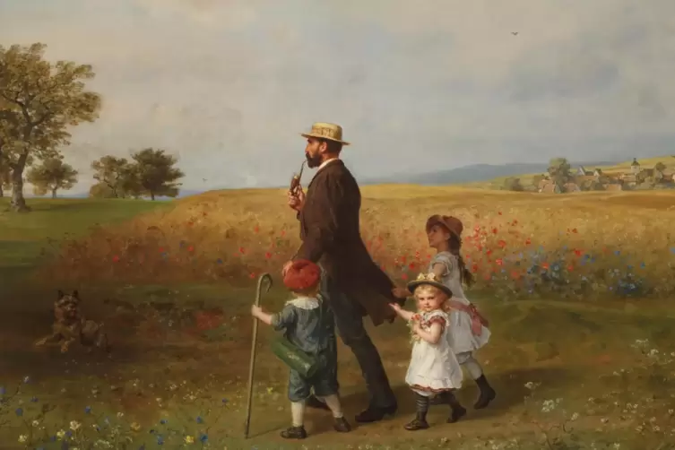 Am Rockzipfel: Ludwig Knaus&rsquo; &bdquo;Sonnt&auml;glicher Spaziergang&ldquo;, 1889. 