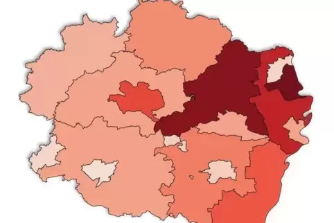 Übersicht der betroffenen Regionen in der Pfalz.