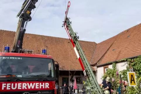Die Feuerwehr zog das Signal mit einem Gewicht von 1,8 Tonnen nach oben. 