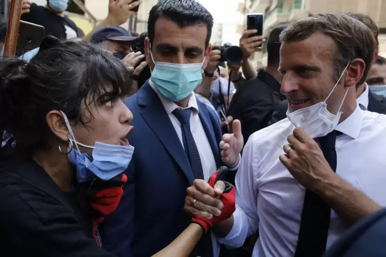 Ging auf Tuchfühlung mit den Einwohnern Beiruts: Frankreichs Präsident Emmanuel Macron.
