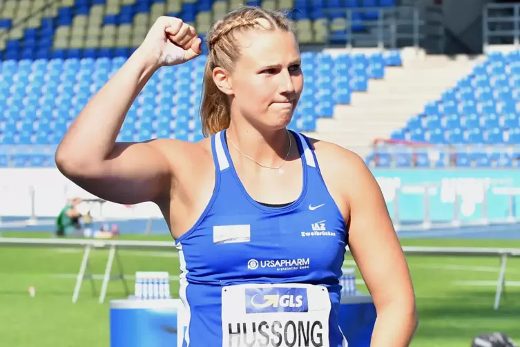 Christin Hussong errang den Deutschen Meisterinnentitel vor leeren Rängen in Braunschweig.
