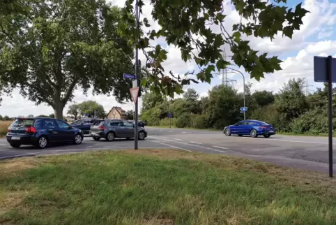 Staufalle: von der Langgartenstraße auf die Friesenheimer Straße.