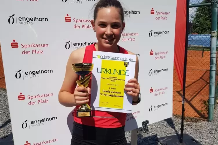 2019 war Amelie Weimann Dritte der U12-Pfalzmeisterschaft.