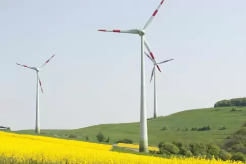 Drei, vier, fünf, sechs, sieben...: Wie viele Windräder letztlich der Windpark bei Otterberg haben könnte – hier der bei Heimkir