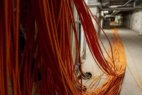 Im Albert-Schweitzer-Gymnasium wird aktuell an der EDV-Verkabelung für den digitalen Unterricht gearbeitet. Vom Kriechkeller aus