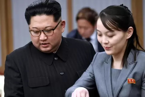 Nordkoreas wichtigste Geschwister: Machthaber Kim Jong Un und seine Schwester Kim Yo Jong (hier bei einem Gipfeltreffen mit Südk