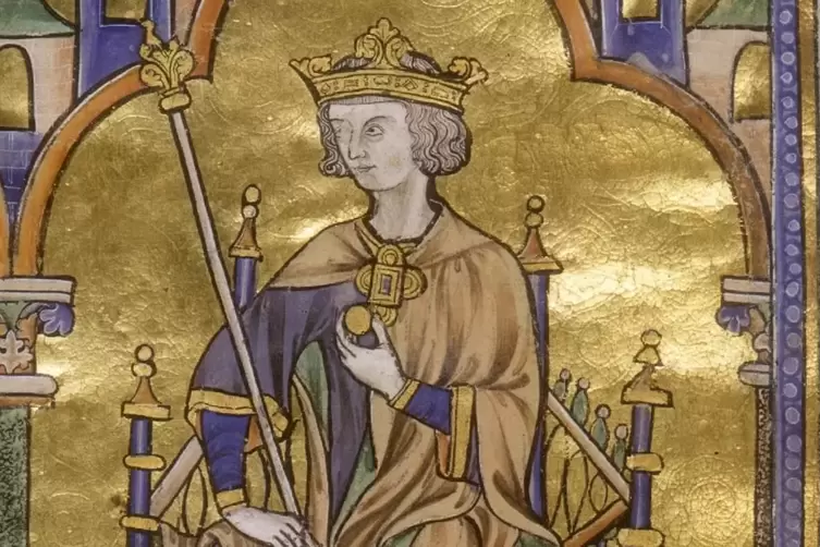 Auf einer mittelalterlichen Miniatur: K&ouml;nig Ludwig IX.