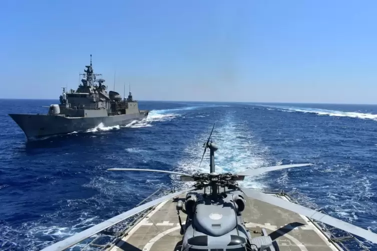 Kriegsschiffe nehmen an einer Militärübung im östlichen Mittelmeer teil. An der Mission der «Oruc Reis» hat sich ein lang schwel