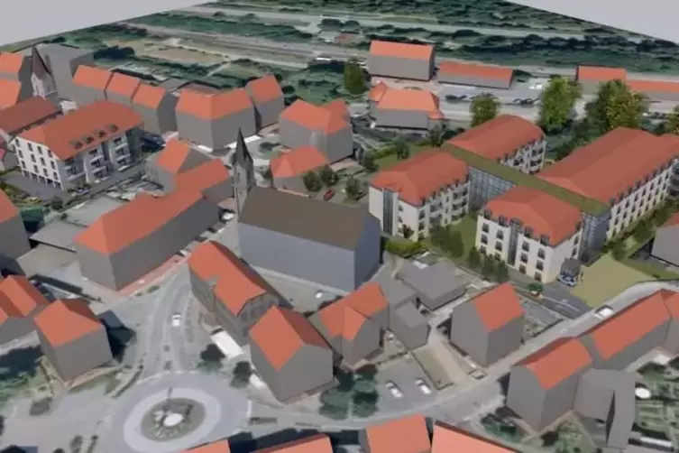 So sieht der Plan der Schenk-Gruppe aus: Links im Bild (Geb&auml;ude mit den Fenstern) entstehen auf dem Gel&auml;nde des ehemaligen Hotel