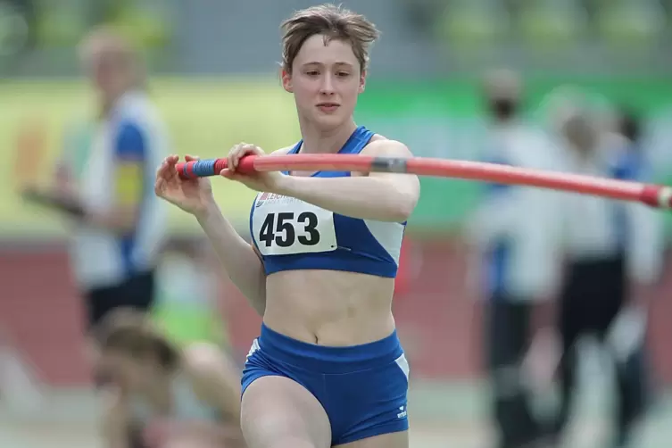 Rebekka Berlin (hier bei den südwestdeutschen Hallenmeisterschaften 2020) schaffte 3,60 Meter im dritten Versuch.