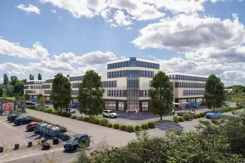 So sollen die geplanten Büros und Wohnhäuser anstelle des Freizeitcenters in Bornheim aussehen.