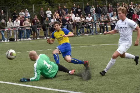 VfR-Keeper Levent Cetin (links) musste gegen den SC Bobenheim-Roxheim selten sein Können zeigen. 