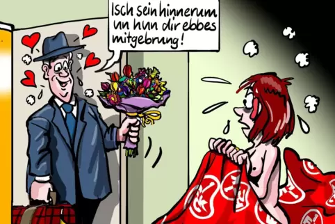 Der Blick unseres Zeichners auf eine Redewendung, die auch abseits des Schlafzimmers Fragen aufwirft.