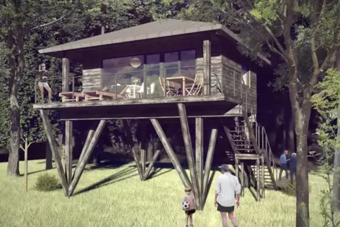 Solche Baumhäuser sollen an der Blies nach den Plänen des Architekten Andreas Wenning entstehen. 
