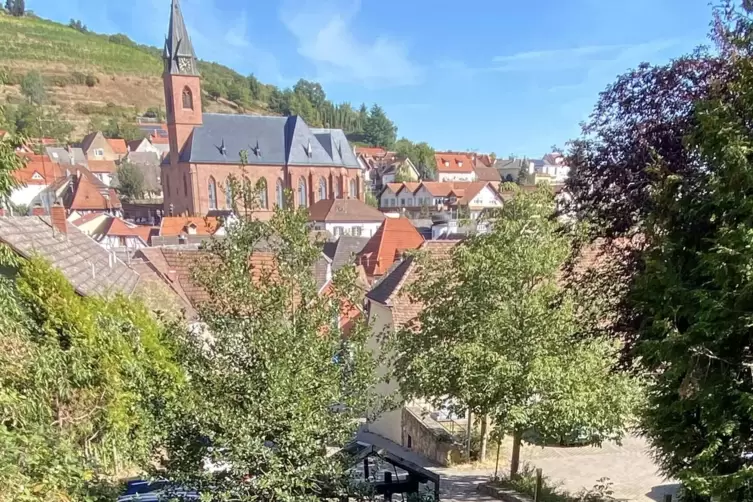 Vom neuen Wohn-Atelier des Bildhauer-Paars Daniela Nadolleck und Elton Eerkens hat man einen wunderbaren Blick auf St. Martin.